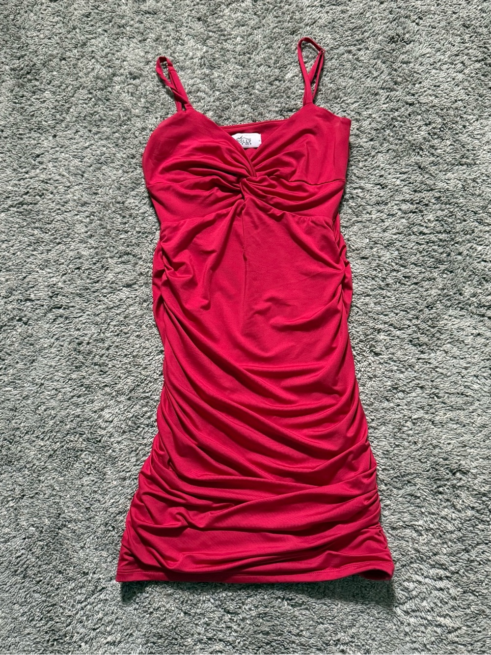 Oh Polly Hot Pink Twist-Front Spaghetti Strap Dress Size 4